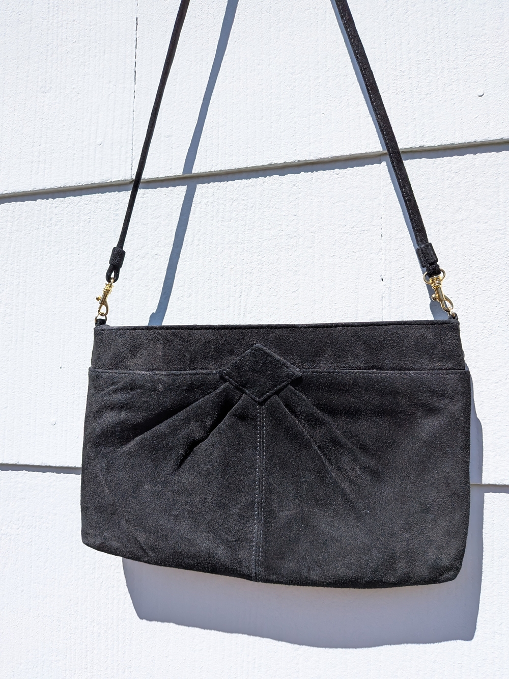 Women's Black Suede Shoulder Bag